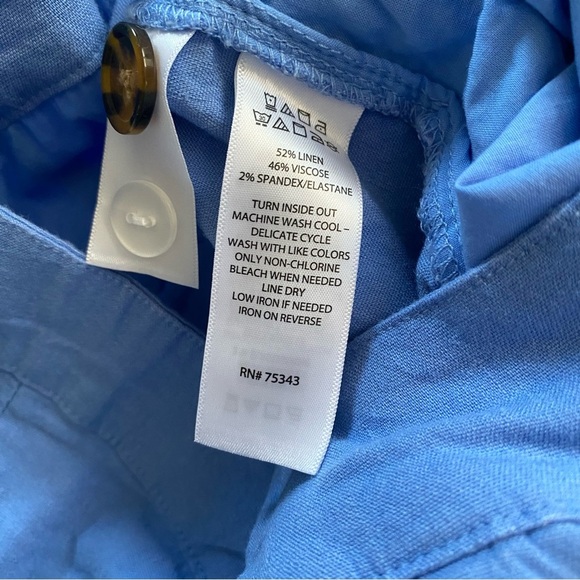 High-Waisted Linen blend Pleated Trousers Sz 6 H Halston - Picture 9 of 10